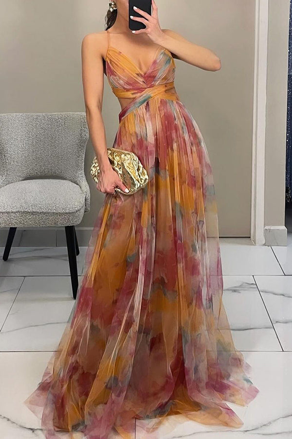 Pippa - Maxi Dress – orange watercolor print – lifestyle (6)