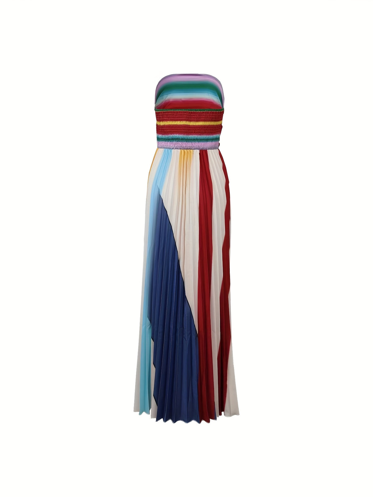 Ava - Striped Off-Shoulder Maxi Dress