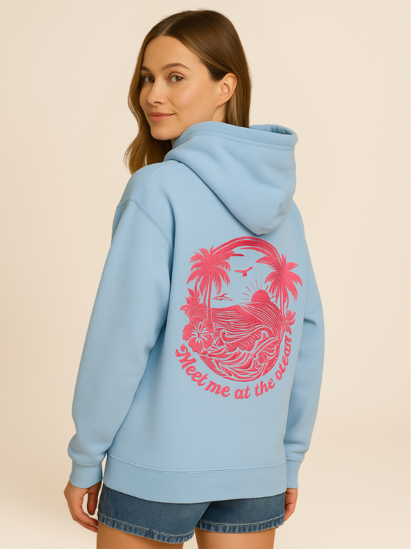Kira - Oversized Cozy Hoodie with Palm Breeze Pattern