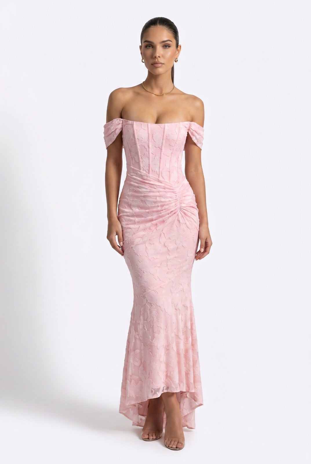 Emmeline Maxi Dress — Salmon Pink