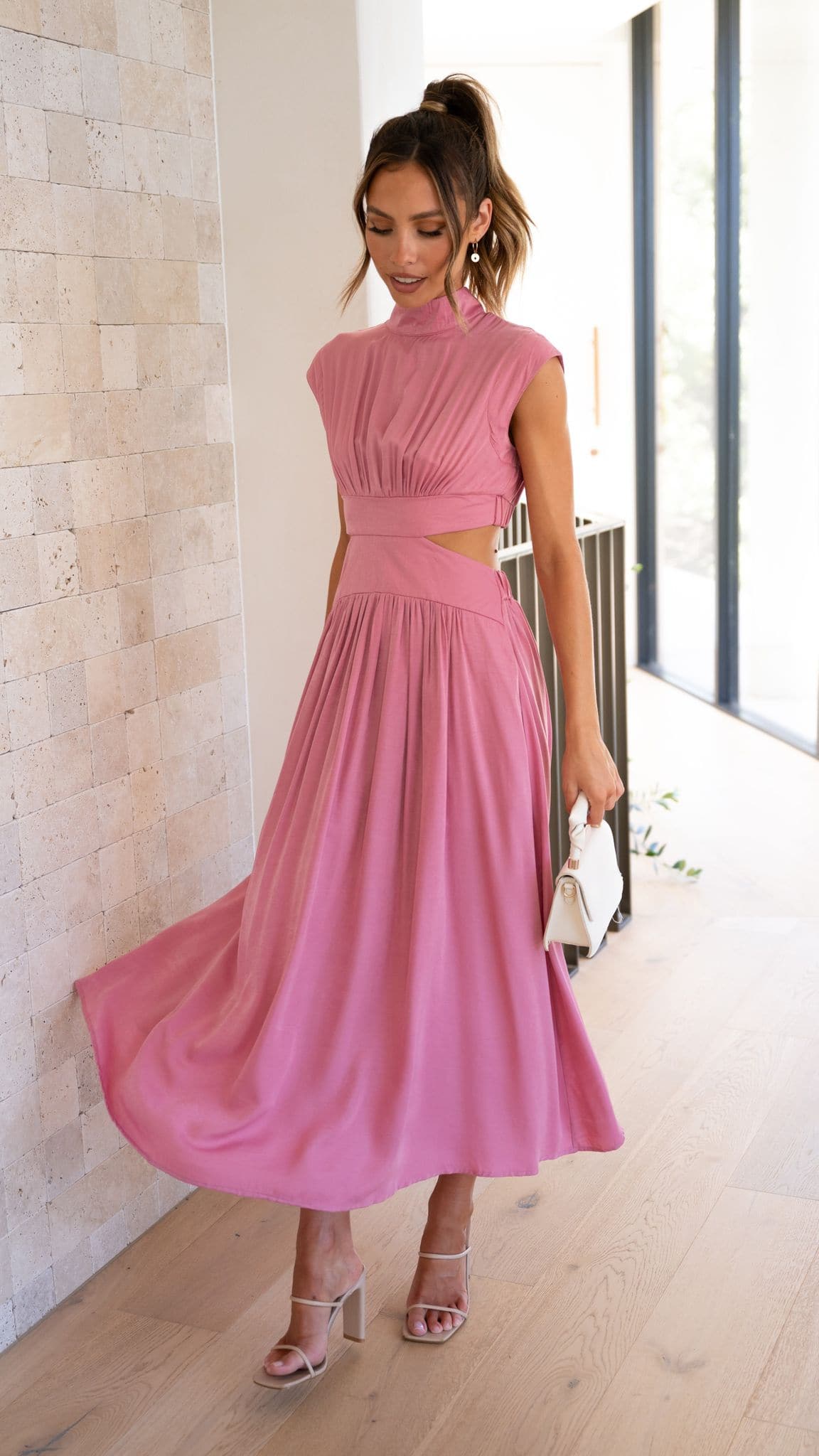 Cindie Midi Dress - Pink