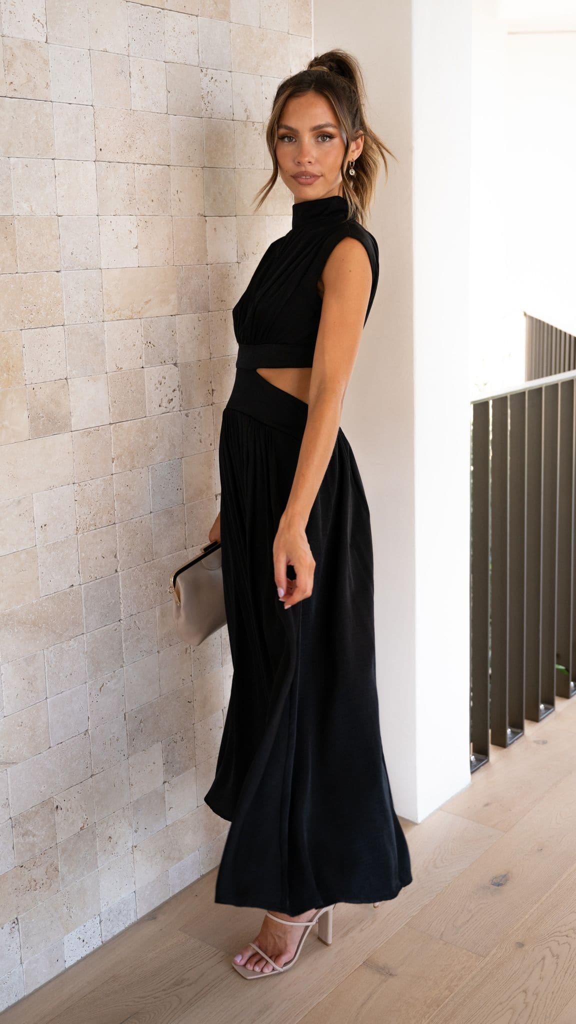 Cindie Midi Dress - Black