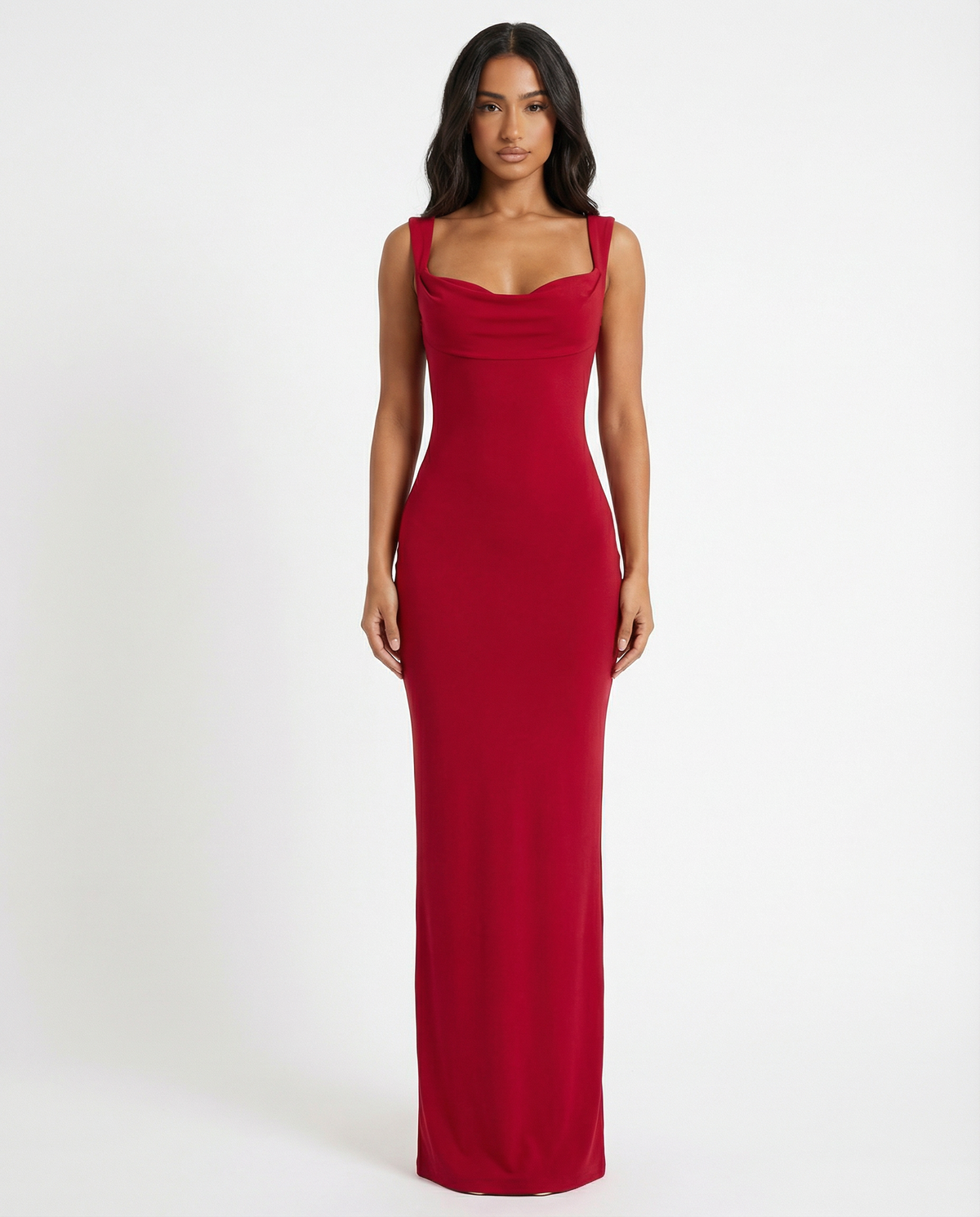 Juliana Maxi Dress in muted red - front