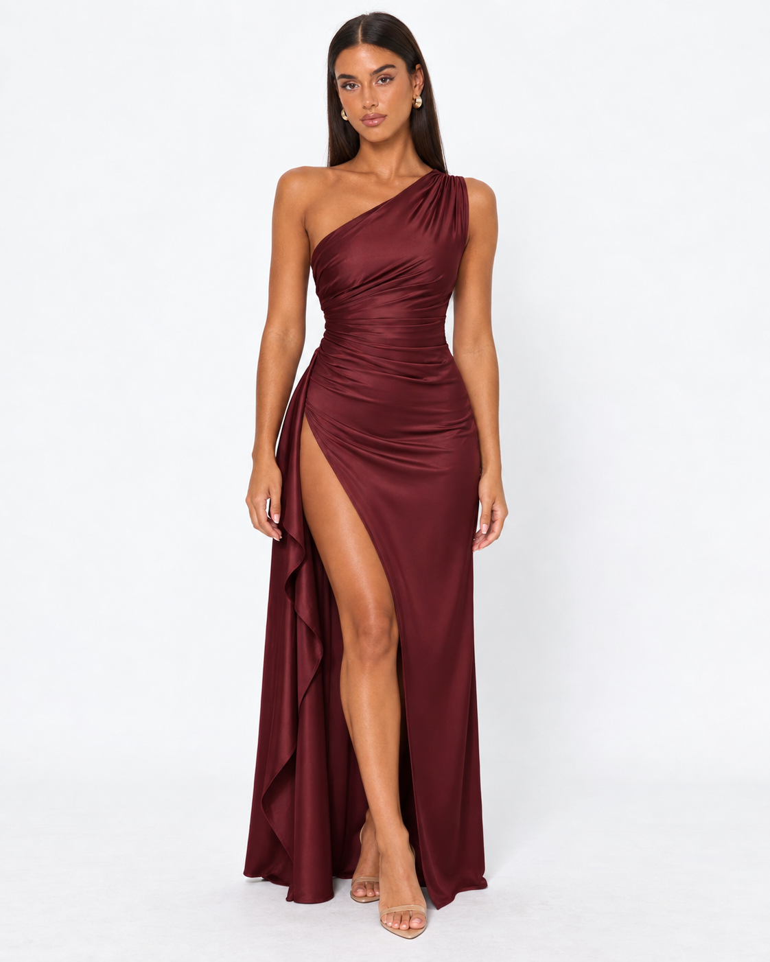 Marcella Maxi Dress in burgundy - front