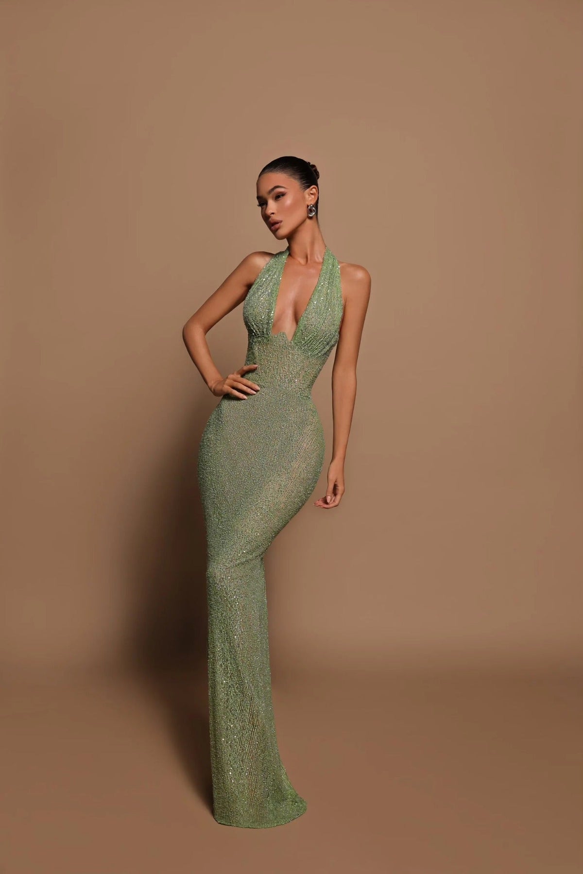 Lola - Sequin Halter Maxi Dress