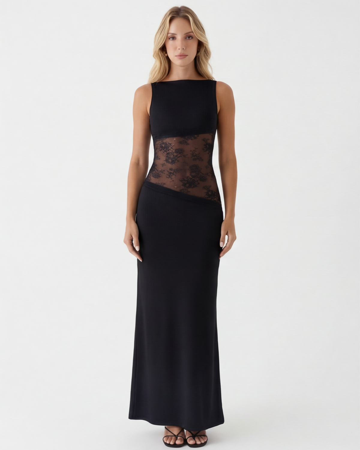 Ilaria Maxi Dress in black - front