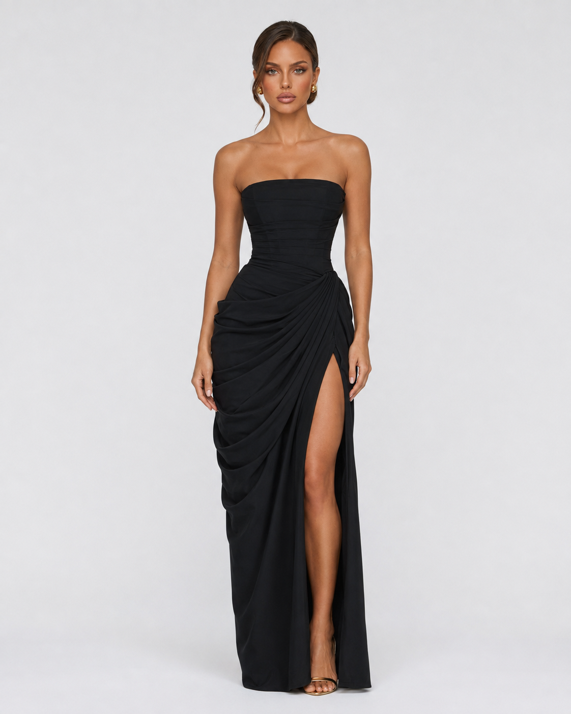 Cosima Gown in black - front view