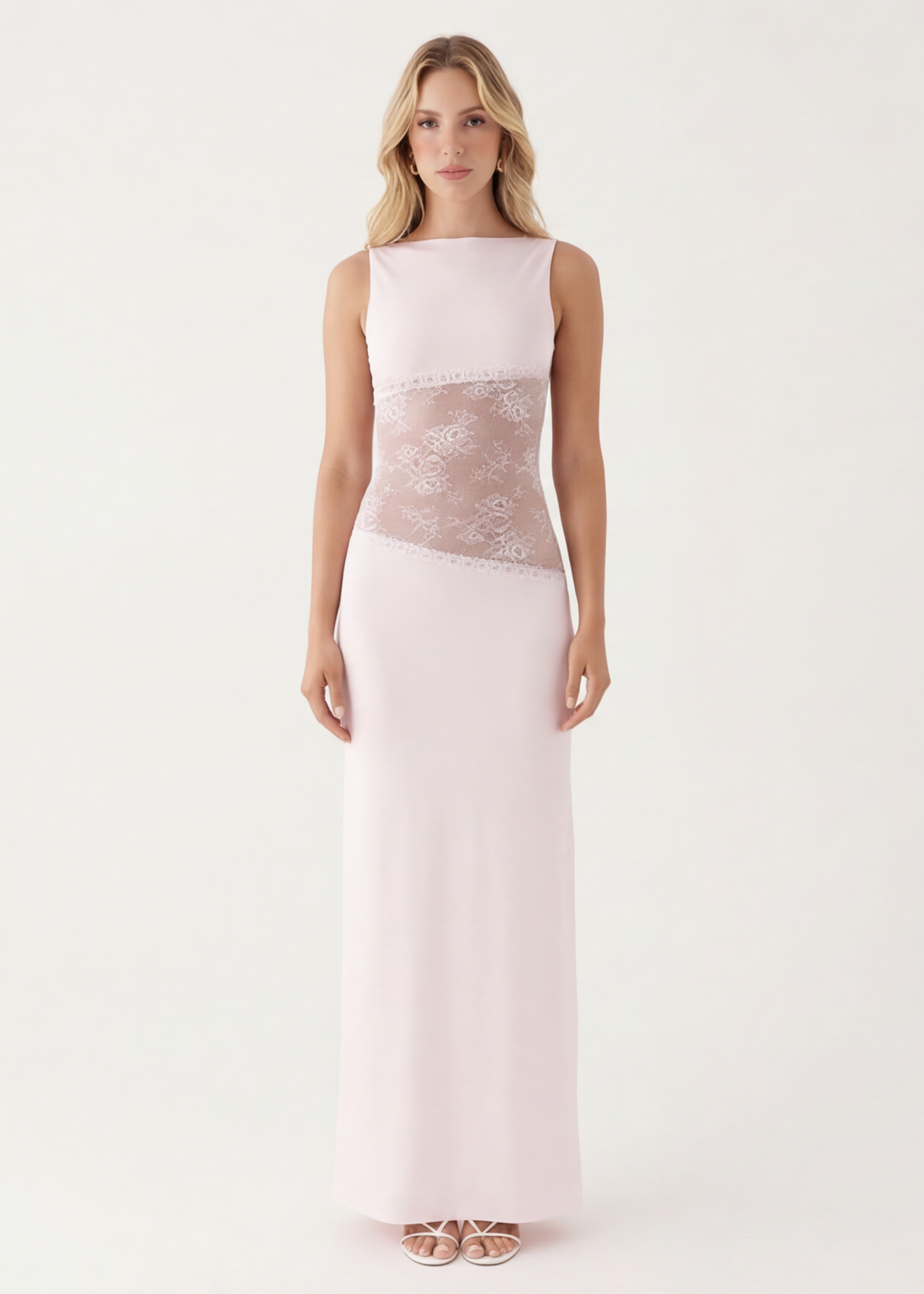 Ilaria Maxi Dress in soft pink - front