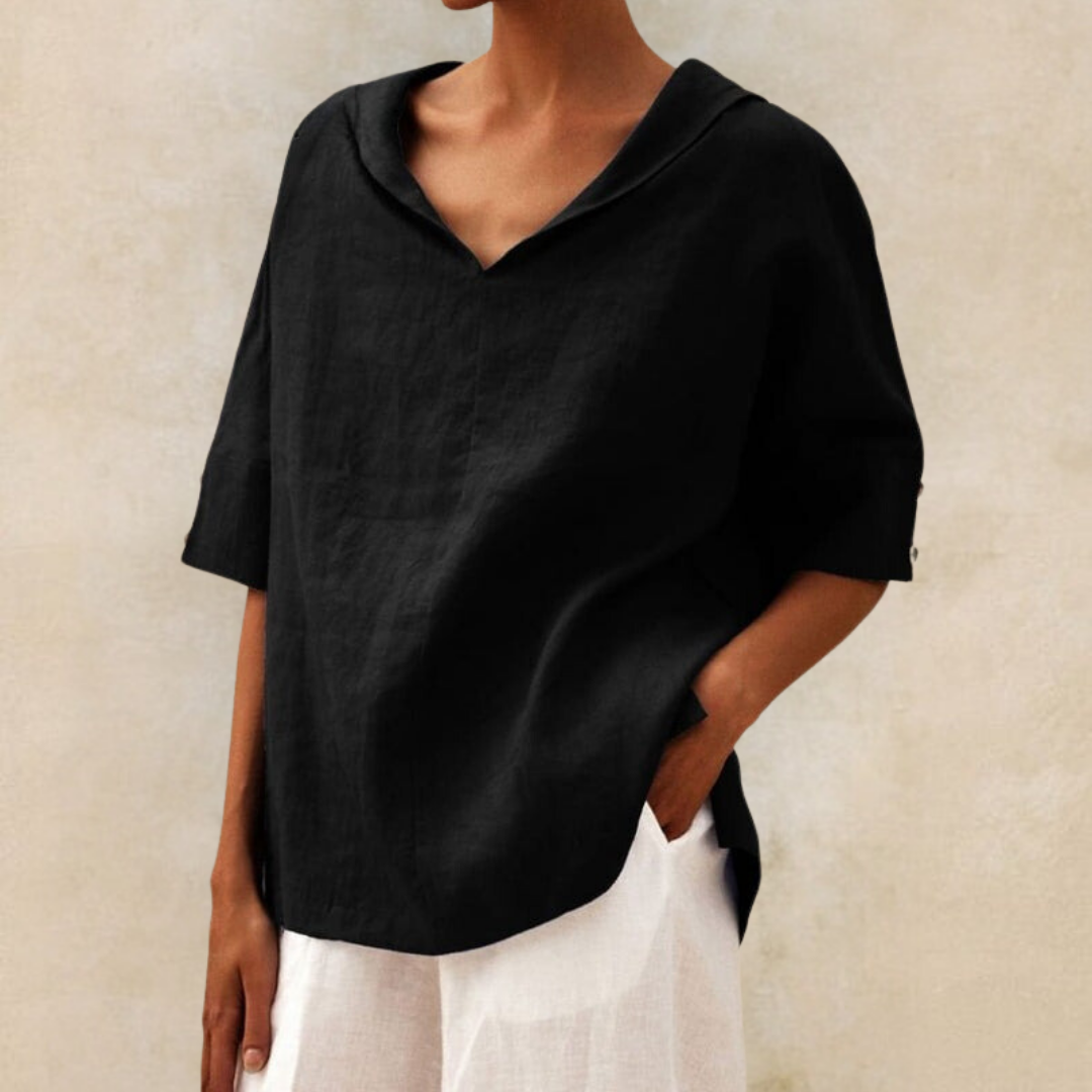 Kate - Women's V-Neck Casual Linen Shirt