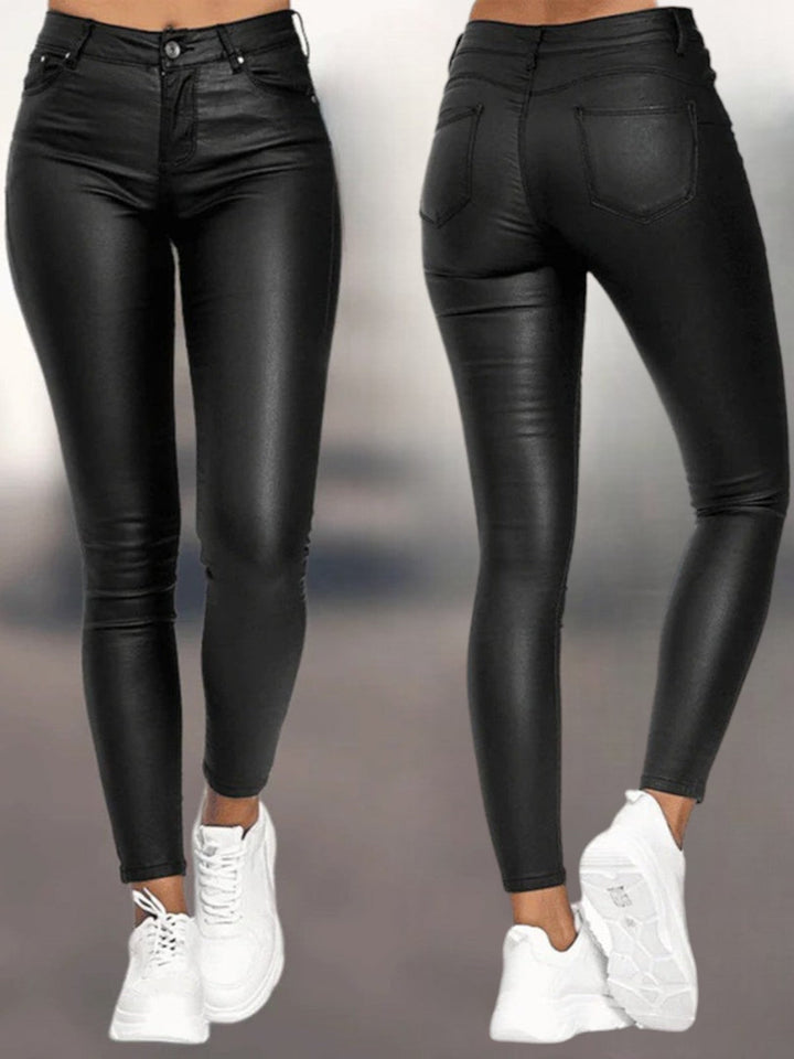 Mackenzie - Faux Leather Skinny Pants