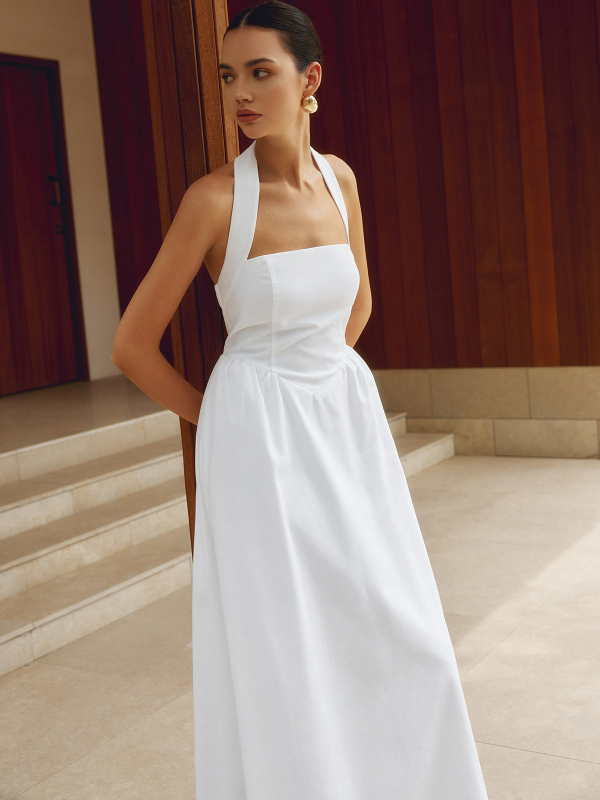 Lucienne - Maxi Dress – white – lifestyle (5)