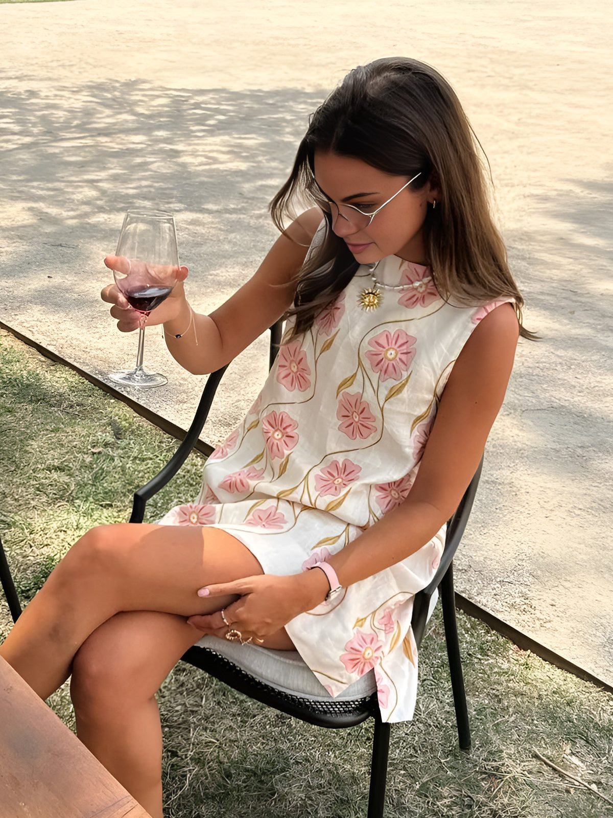 Malina - Mini Dress – pink floral print – lifestyle