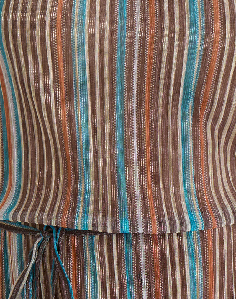 Celeste - Blue-Bronze Shimmer Plissé Top