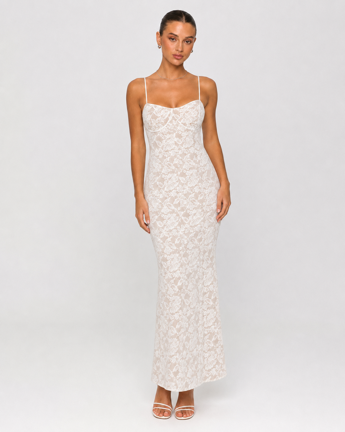 Noemi Maxi Dress in white - front