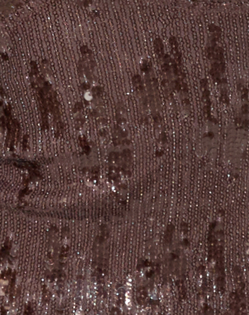 Monroe - Bronze Mixed Sequin Halter Top
