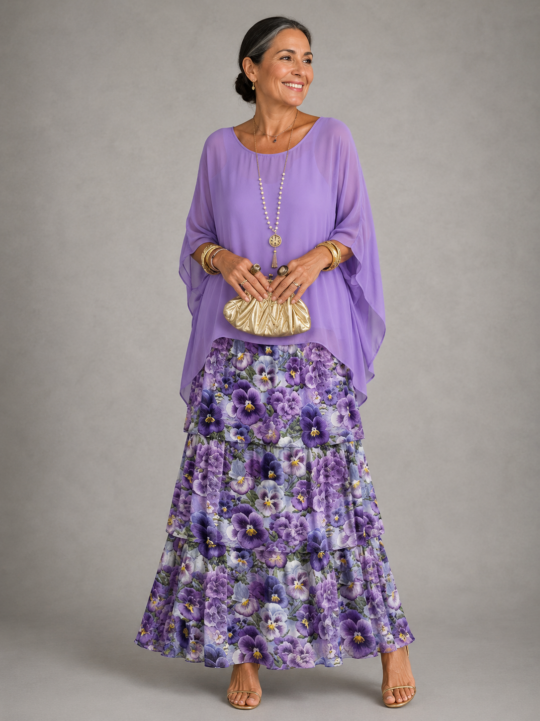 Ondine - Maxi Dress — Lilac Floral
