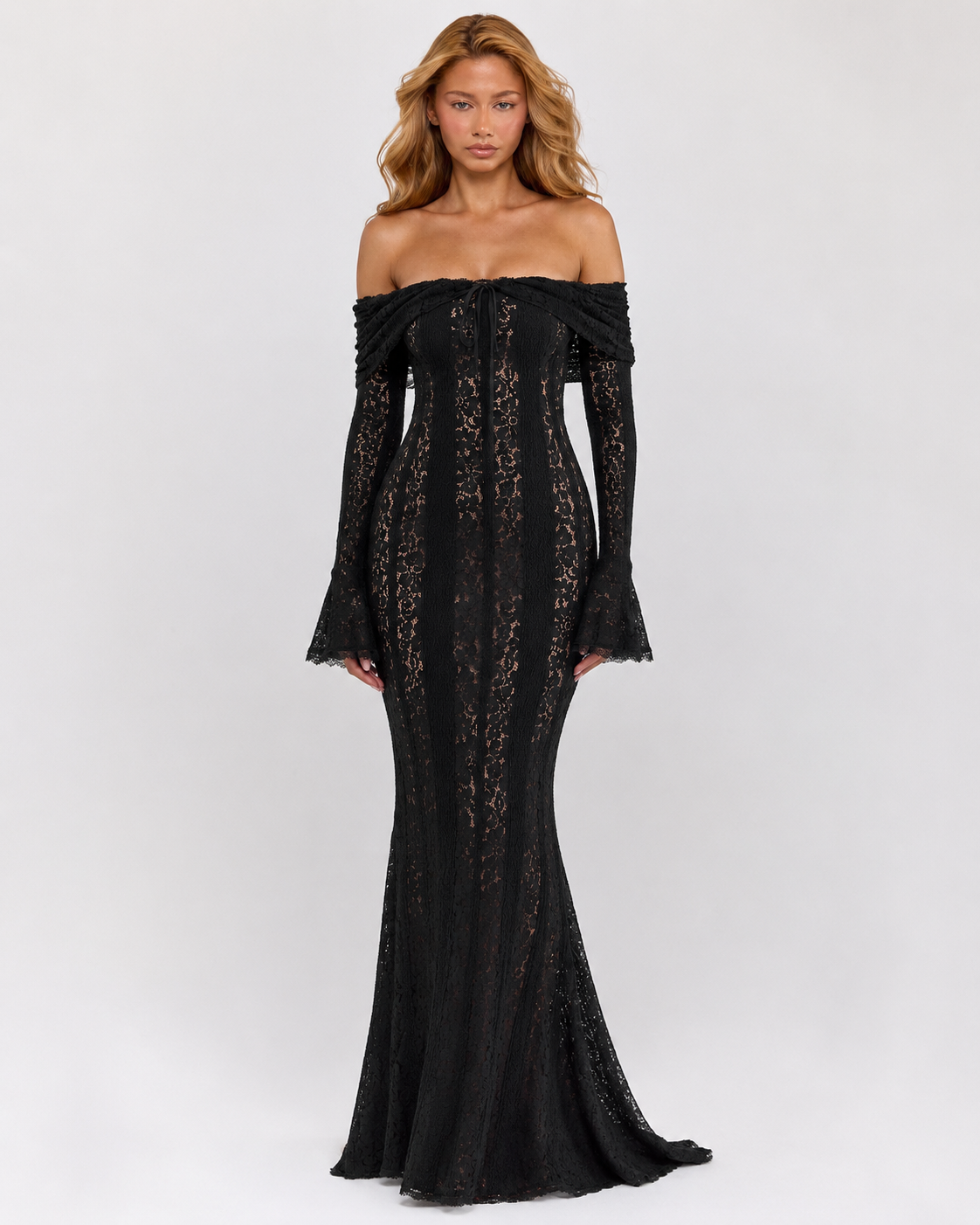 Mireille Gown in black - front