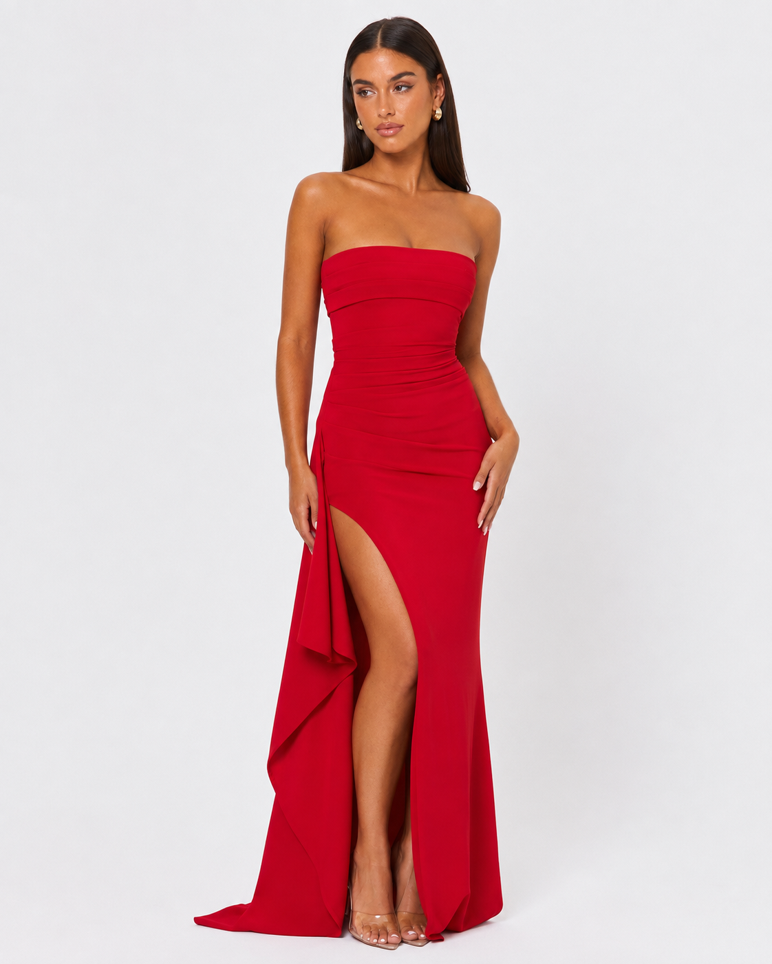 Savina Maxi Dress in red - front