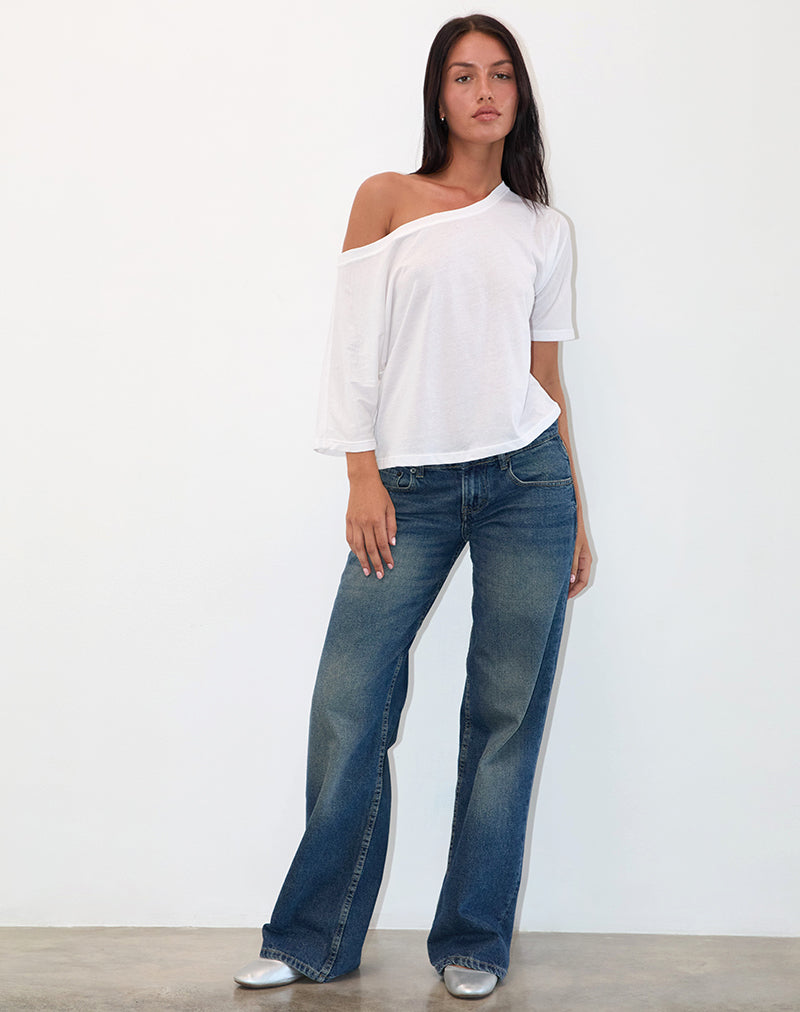 Thea - White Off-Shoulder Jersey Top