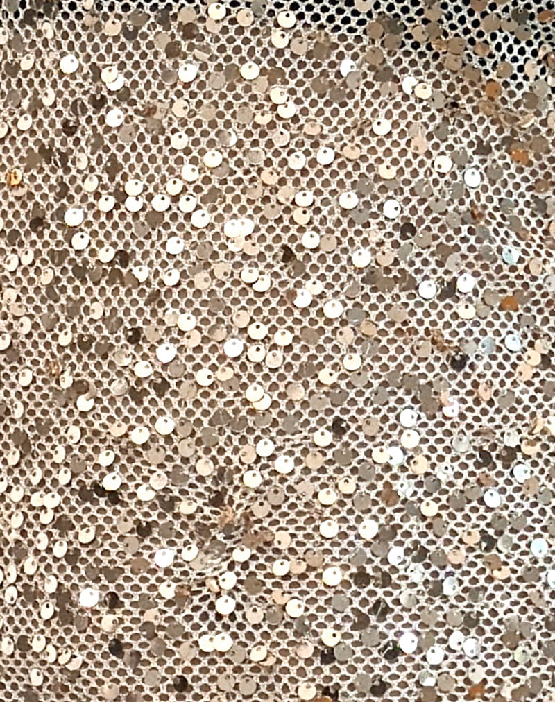 Serena - Gold Sequin Mesh Tank Top