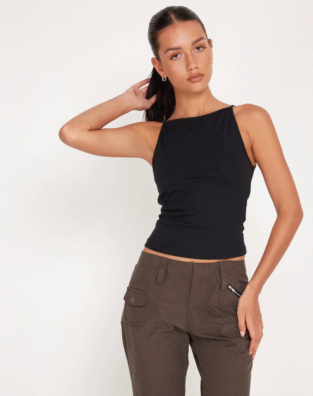 Serena Black Tank Top