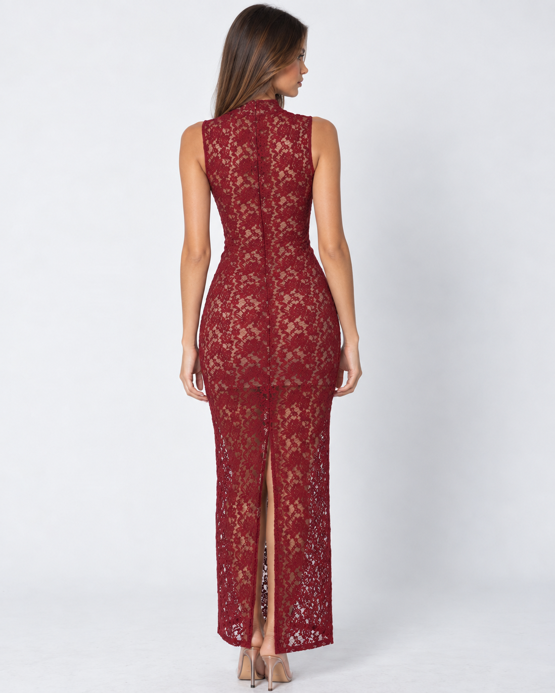 Nicolette Maxi Dress - back view with slit