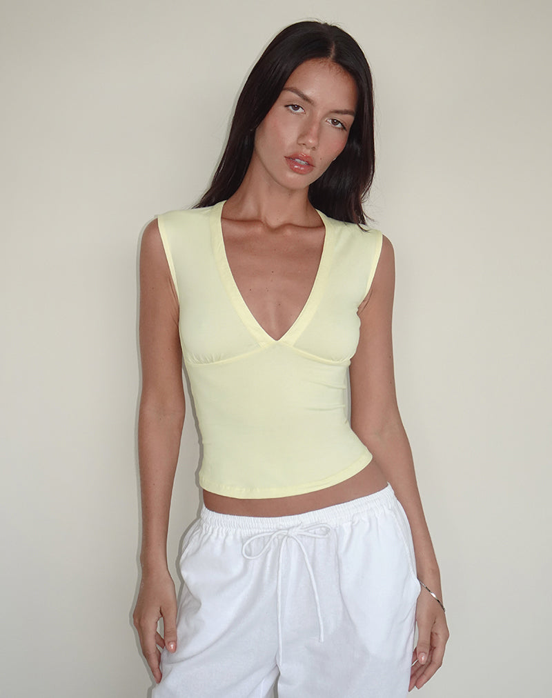 Scarlett - Lemon Plunge Top