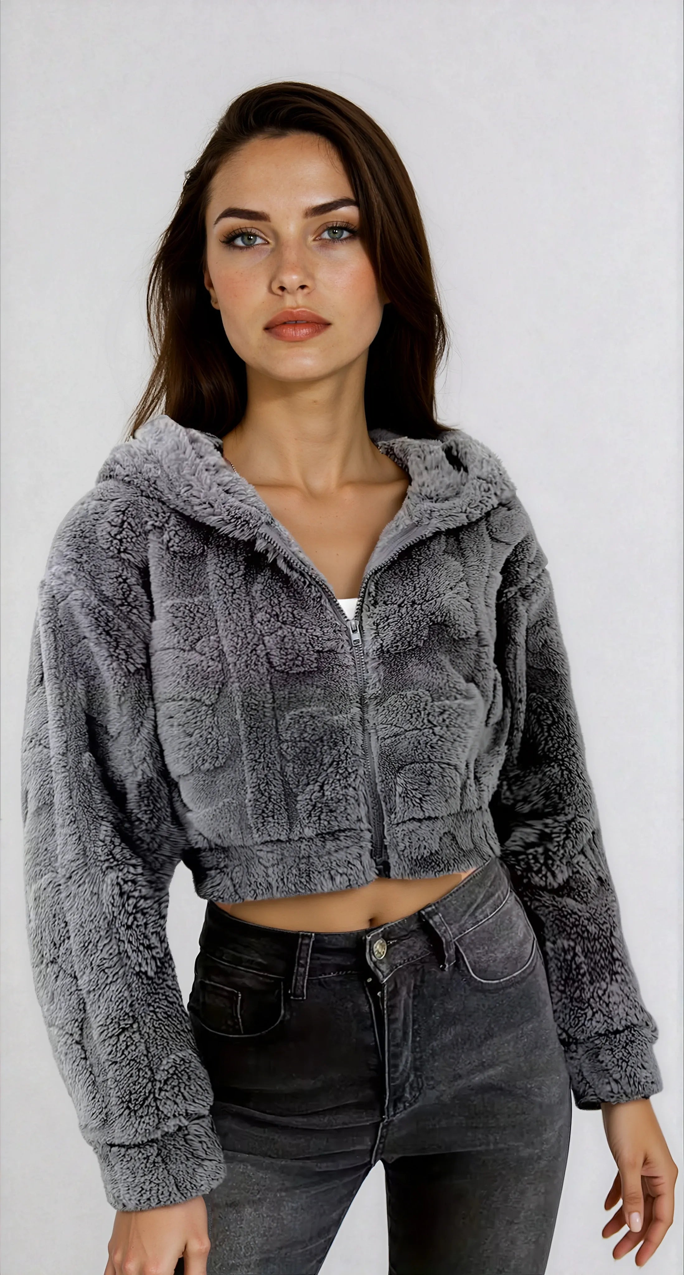 Mimi - Cropped Zip Fleece