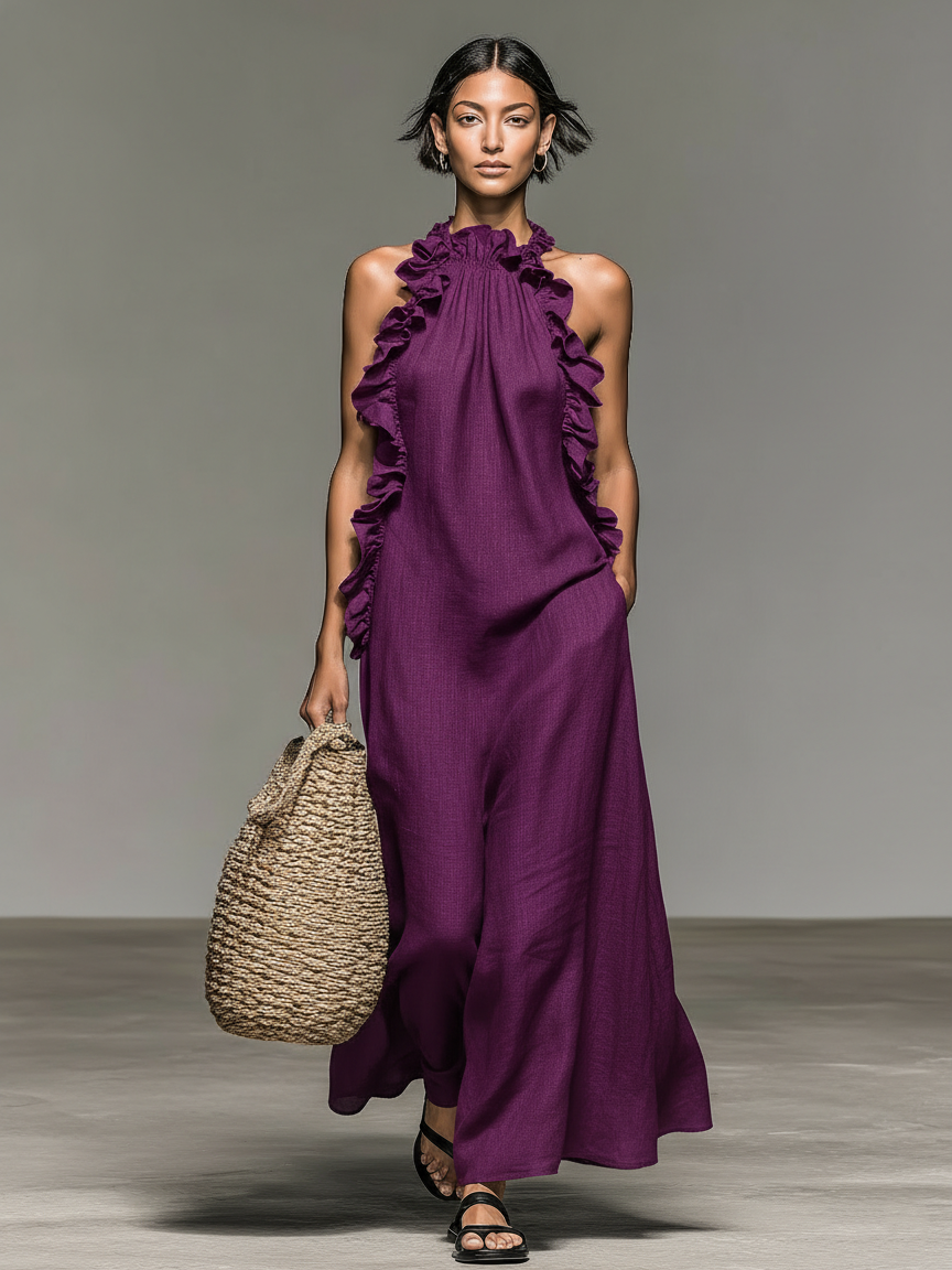 Portofino Maxi Dress — purple, front