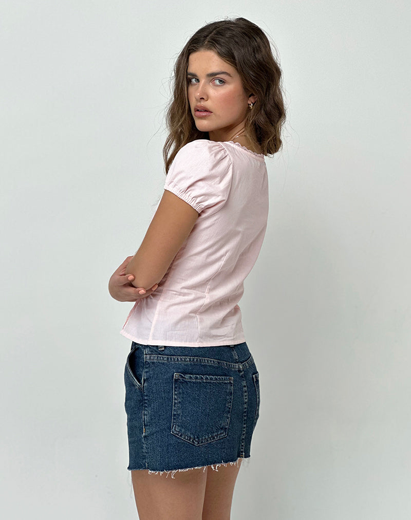 Catalina - Blush Poplin Corset Top