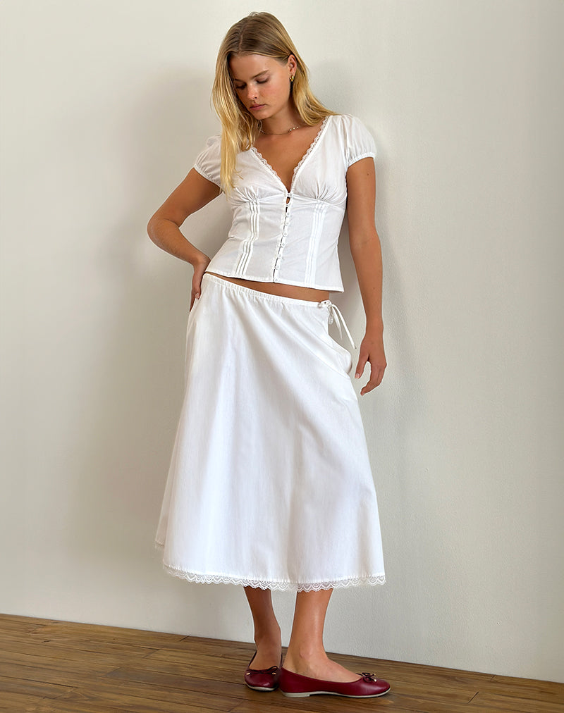 Catalina - White Poplin Corset Top