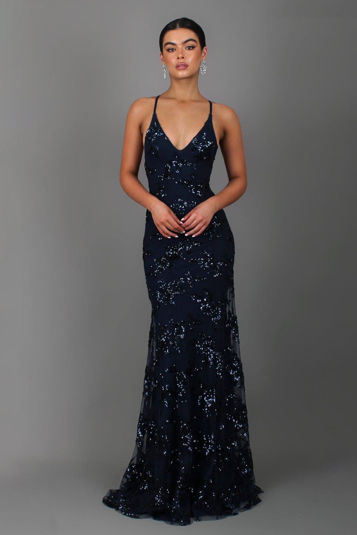 Mirella Maxi Dress — blue front (hero)