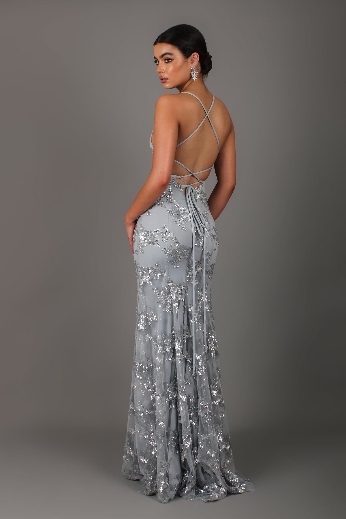 Mirella Maxi Dress — grey back