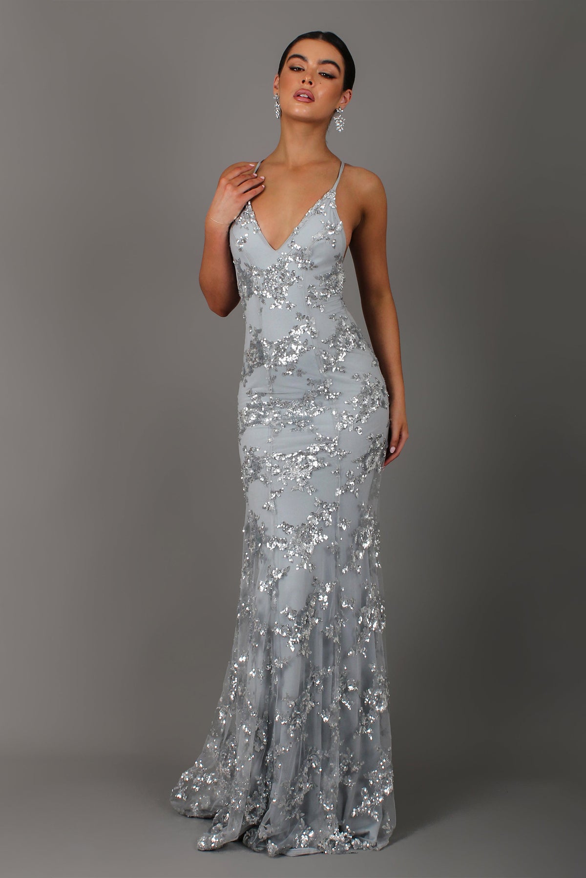 Mirella Maxi Dress — grey front