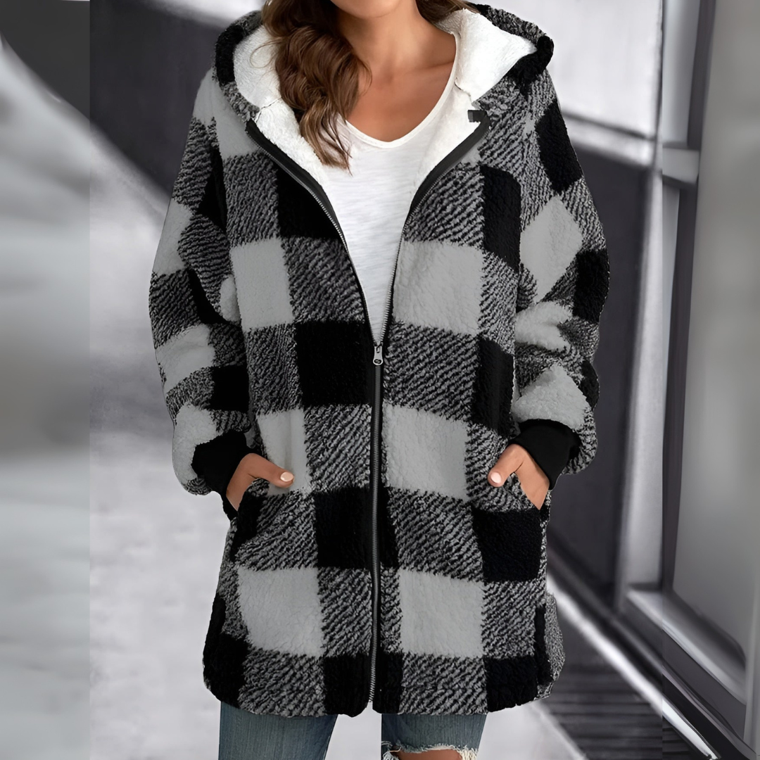 Violet - Plaid Zip-Up Jacket