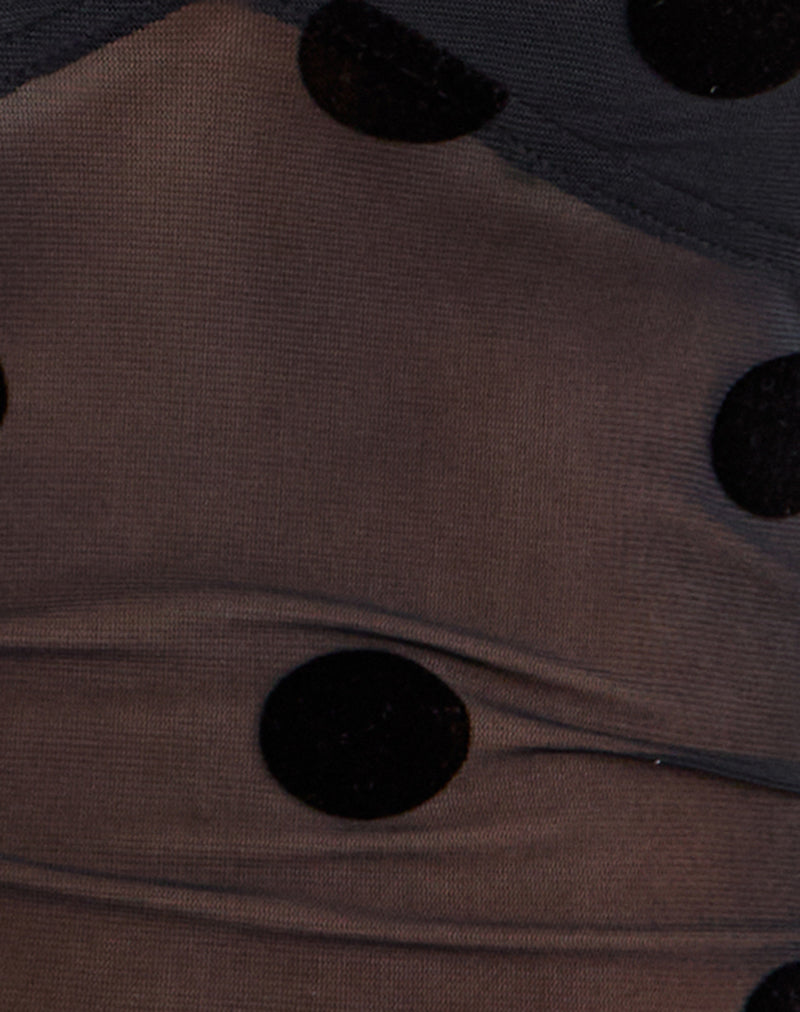 Daphne - Black Polka Dot Top