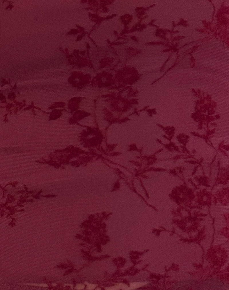 Magnolia - Maroon Floral Top