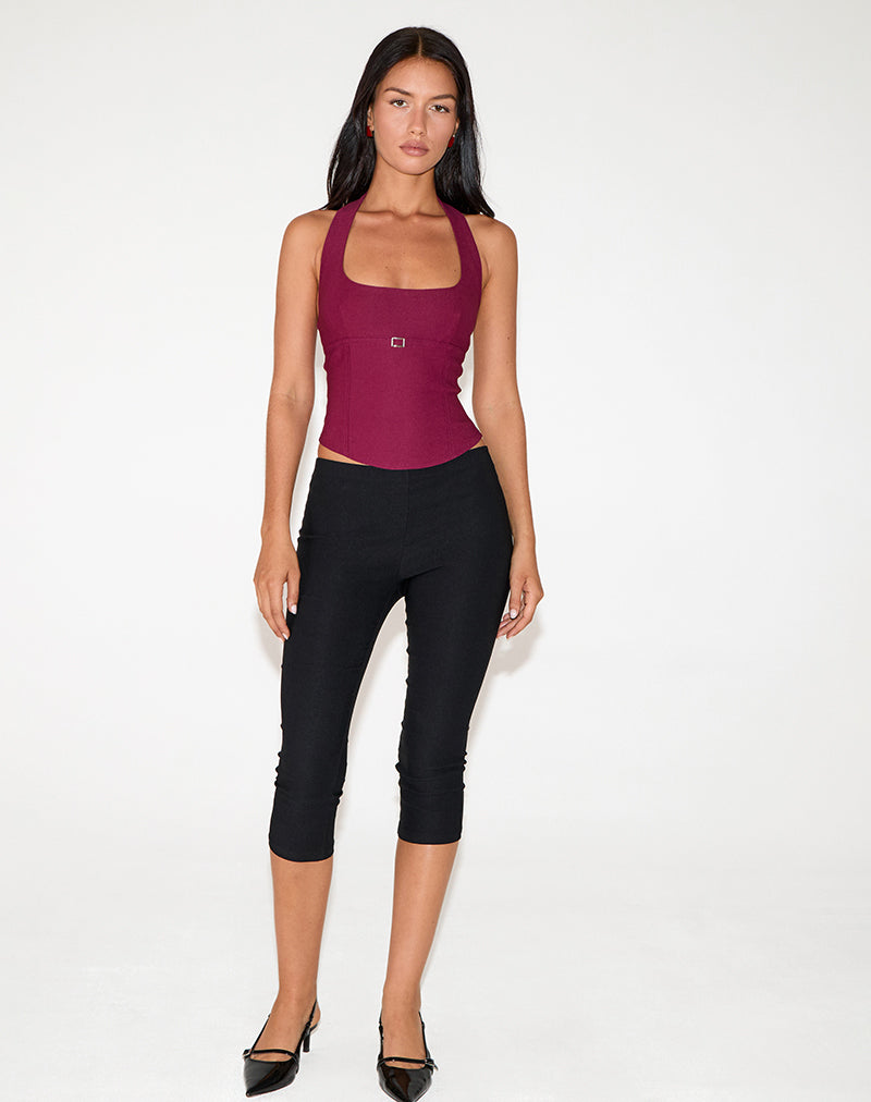 Juliette - Burgundy Tailored Halter Top