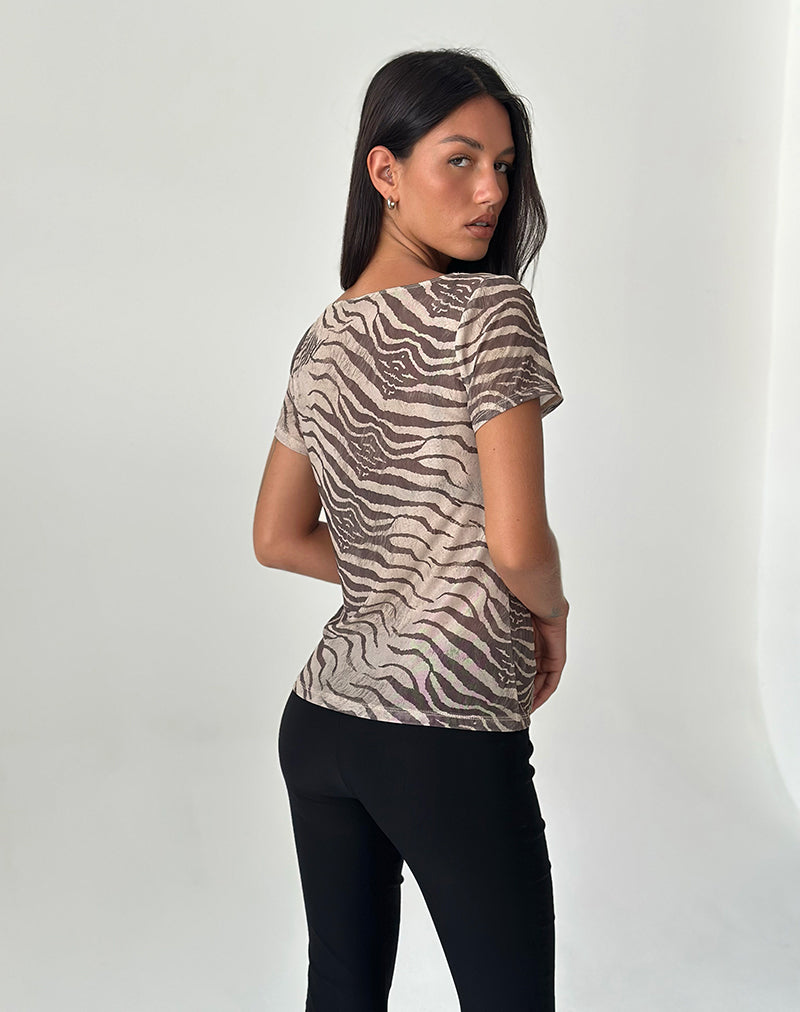 Savannah - Animal Print Mesh Top