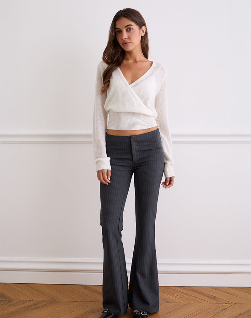 Willow - Ivory Knit Wrap Top