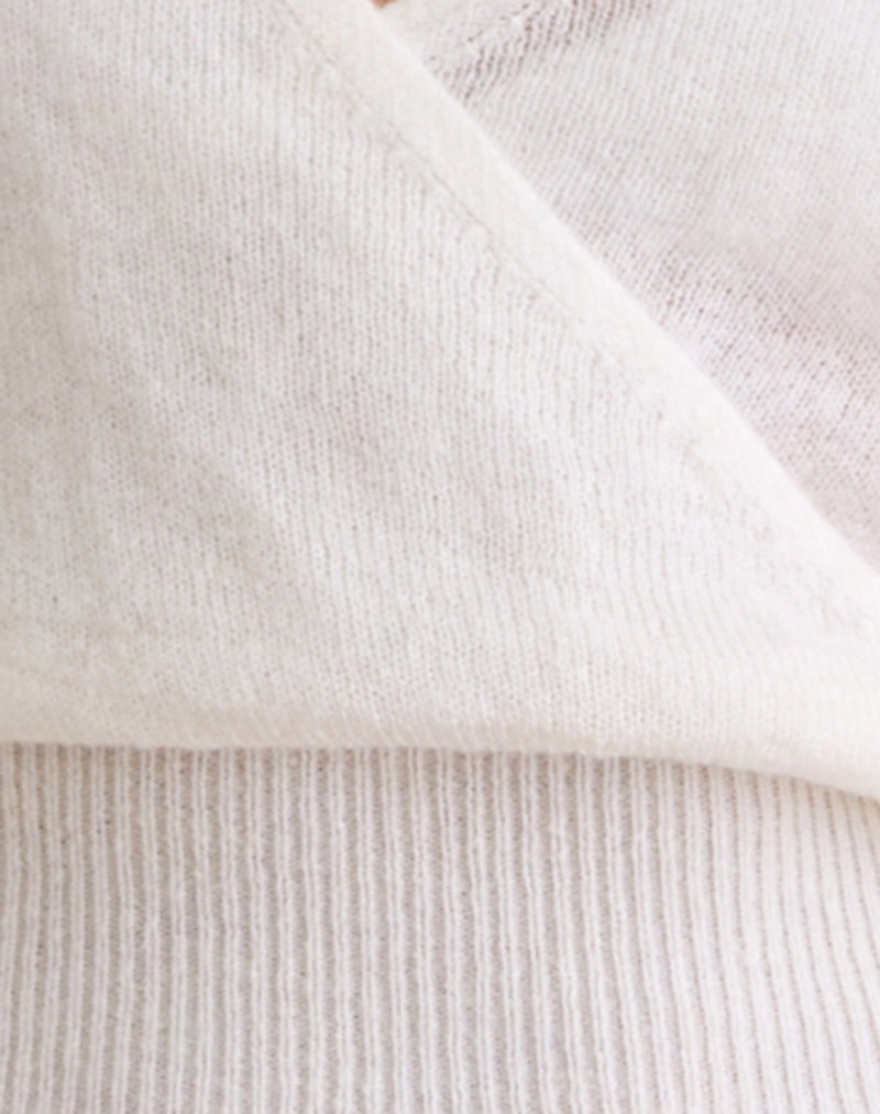 Willow - Ivory Knit Wrap Top