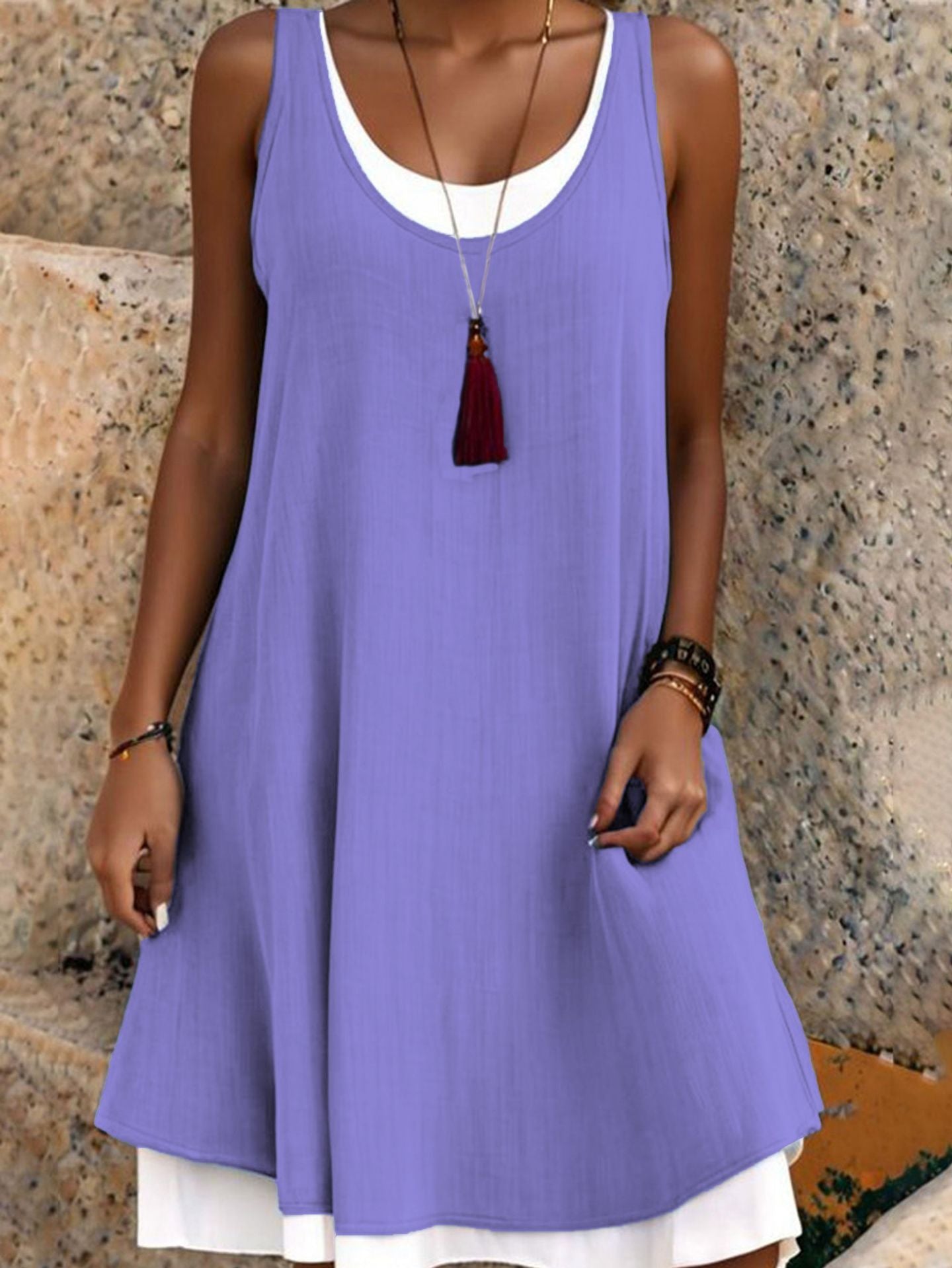 Marnie Layered Sundress - purple front