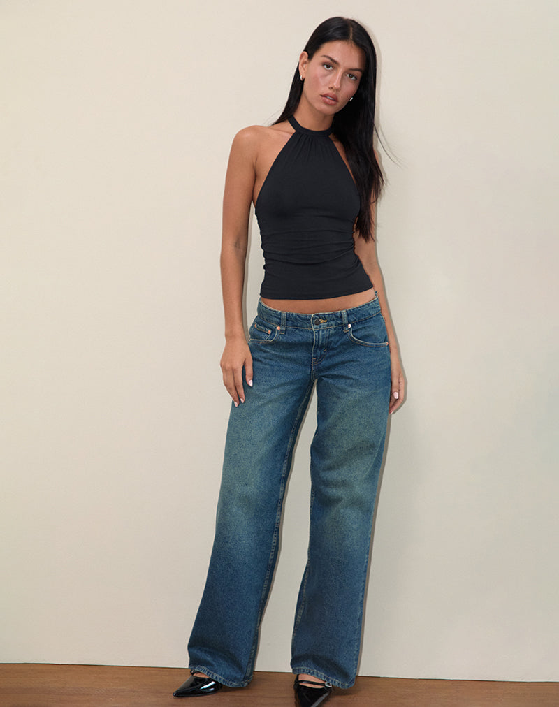 Simone - Black Jersey Halter Top