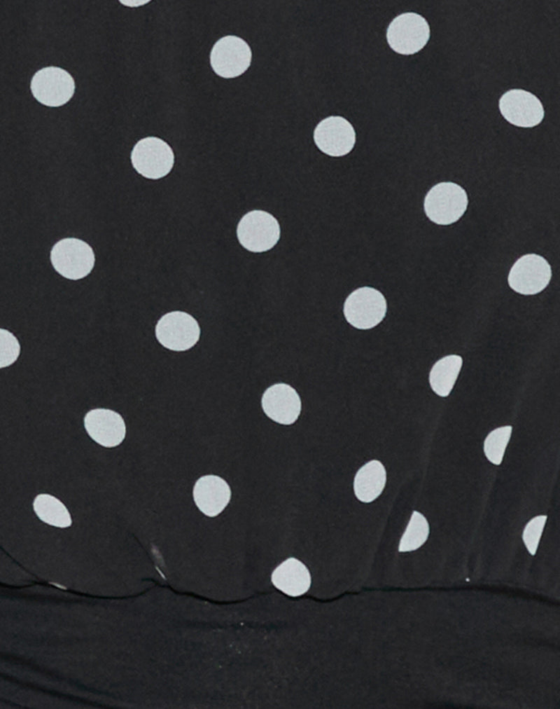 Esme - Black & White Polka Dot Backless Top