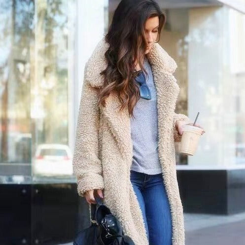 Cyril - Women's Long Fleece Teddy Coat