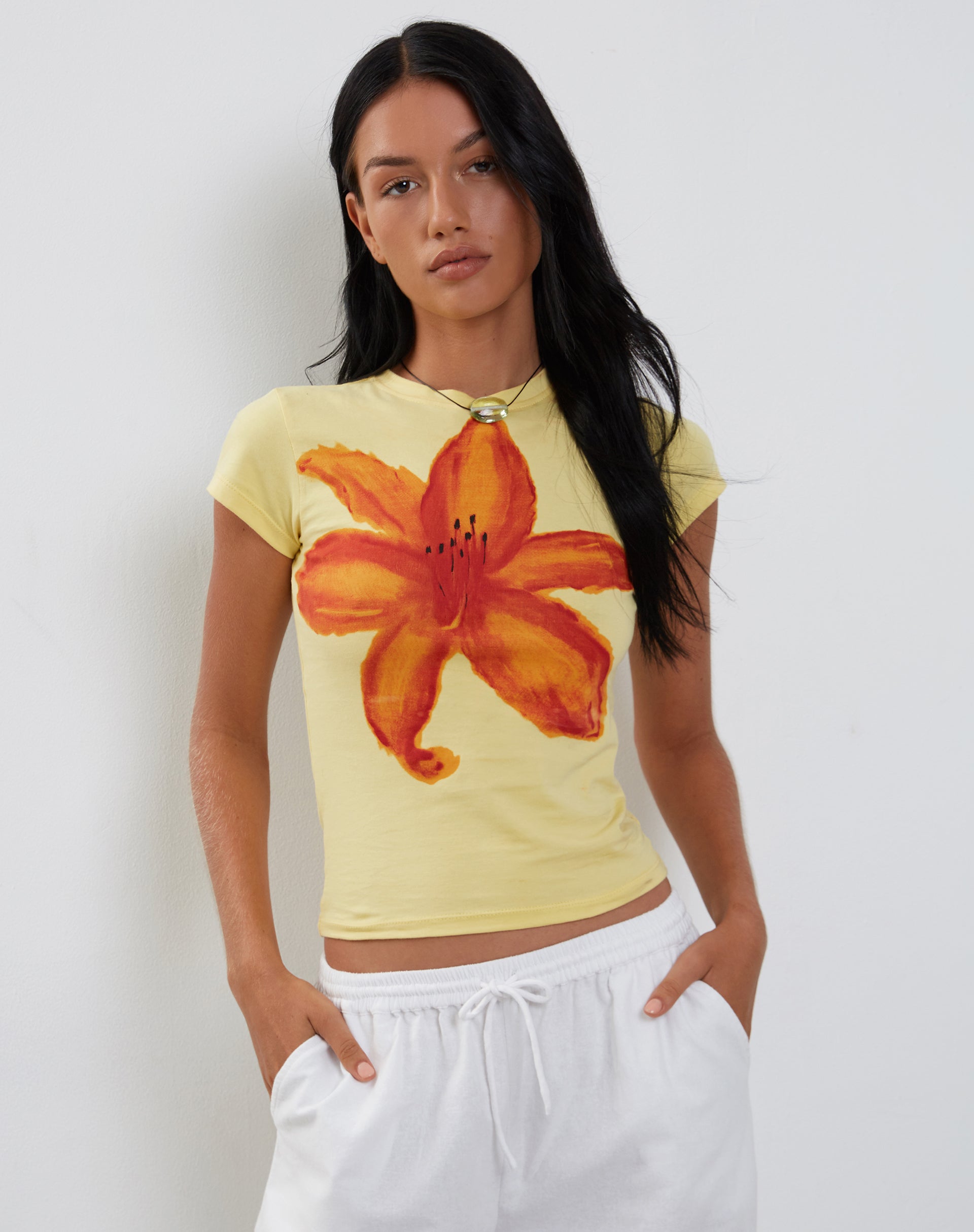 Capri - Lemon Floral Baby Tee