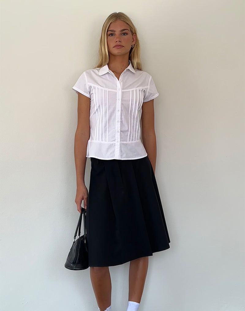 Charlotte - White Poplin Blouse