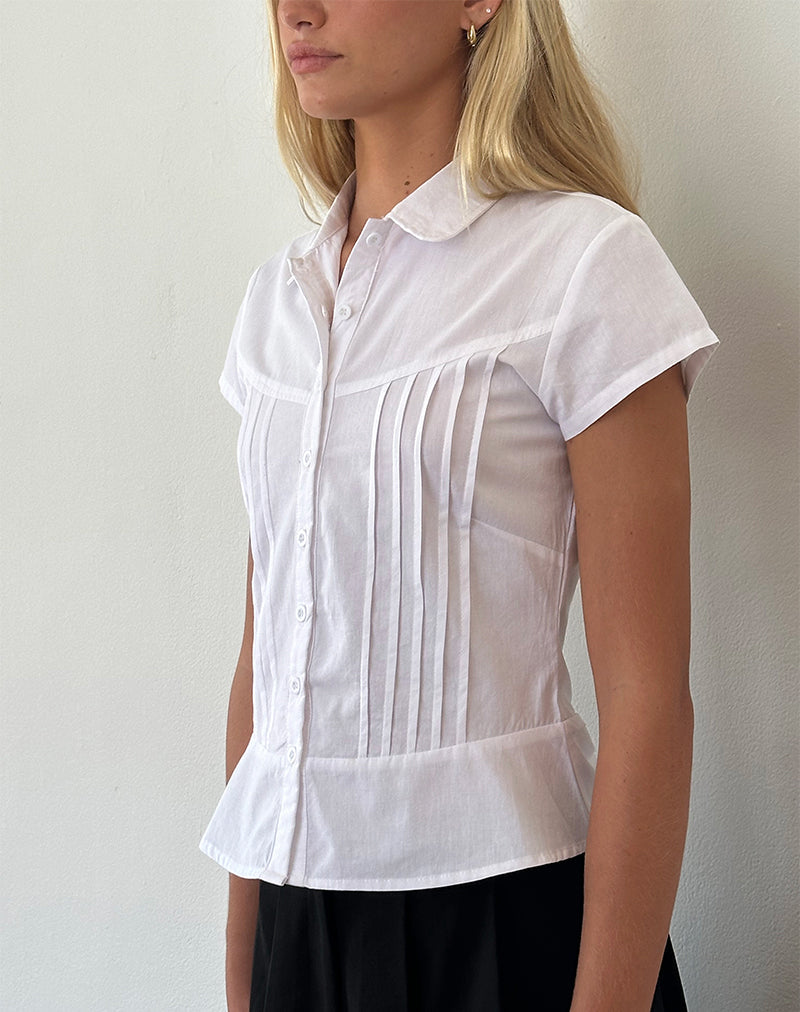 Charlotte - White Poplin Blouse