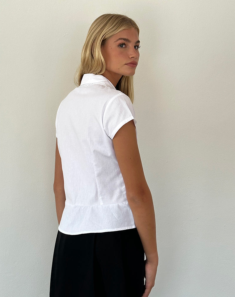 Charlotte - White Poplin Blouse