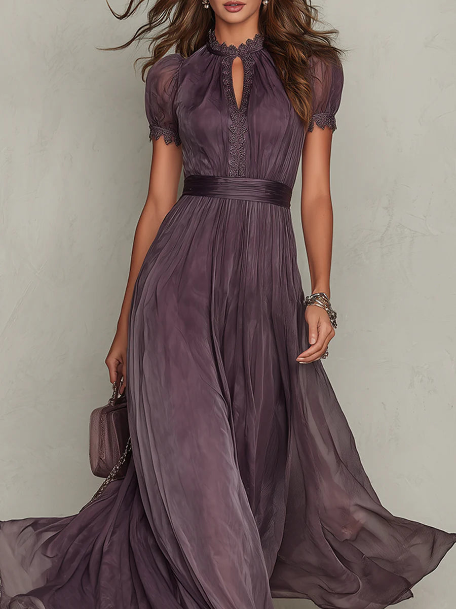 Virelle - Purple Keyhole Maxi Dress
